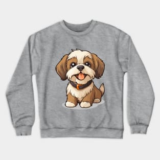 Cartoon Cute Kawaii Shih Tzu Dog Crewneck Sweatshirt